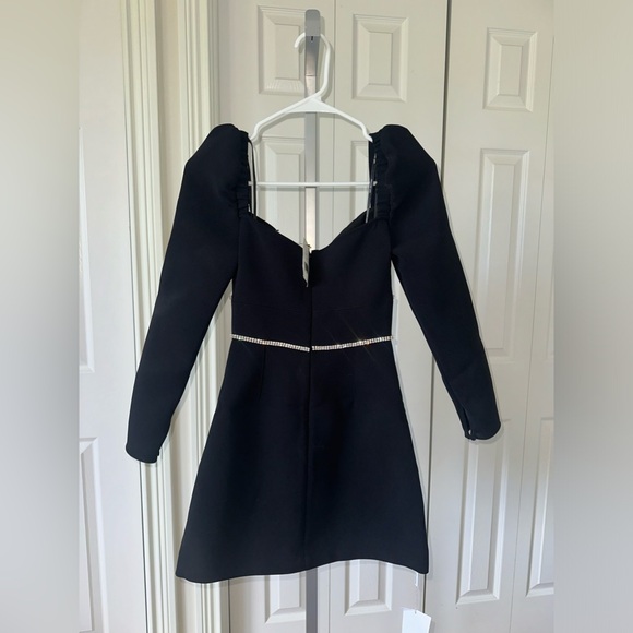 SELF PORTRAIT BLACK CREPE DIAMANTE
DETAIL MINI DRESS - Picture 10 of 13